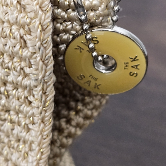 The SAK Small Metallic Gold Accents Crochet Knit Crossbody - Picture 5 of 16